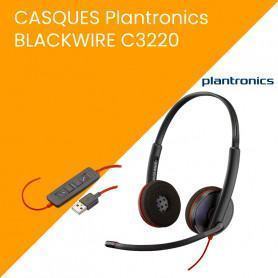 Casque audio, écouteurs  Plantronics  CASQUES Plantronics BLACKWIRE C3220 USB-A prix maroc