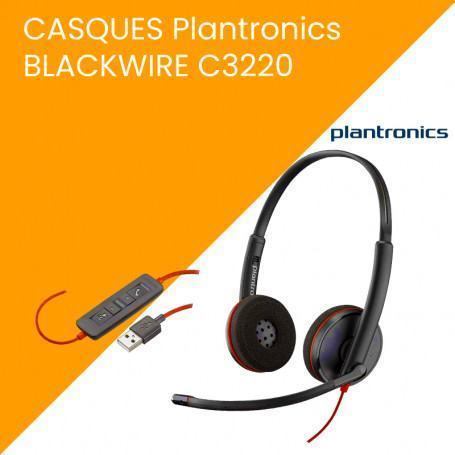 Casque audio, écouteurs  Plantronics  CASQUES Plantronics BLACKWIRE C3220 USB-A prix maroc
