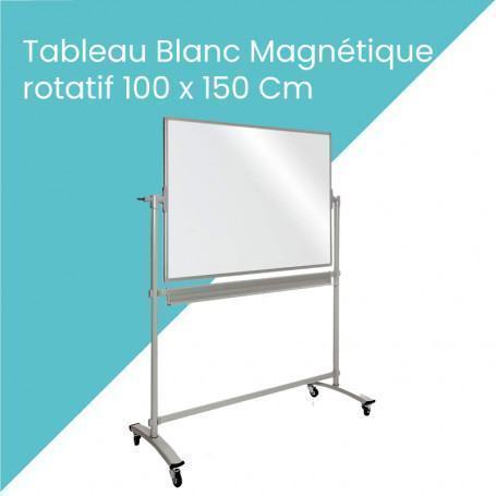 Tableau Blanc Magnétique rotatif 100 x 150 Cm (QR0603-999) - prix MAROC 