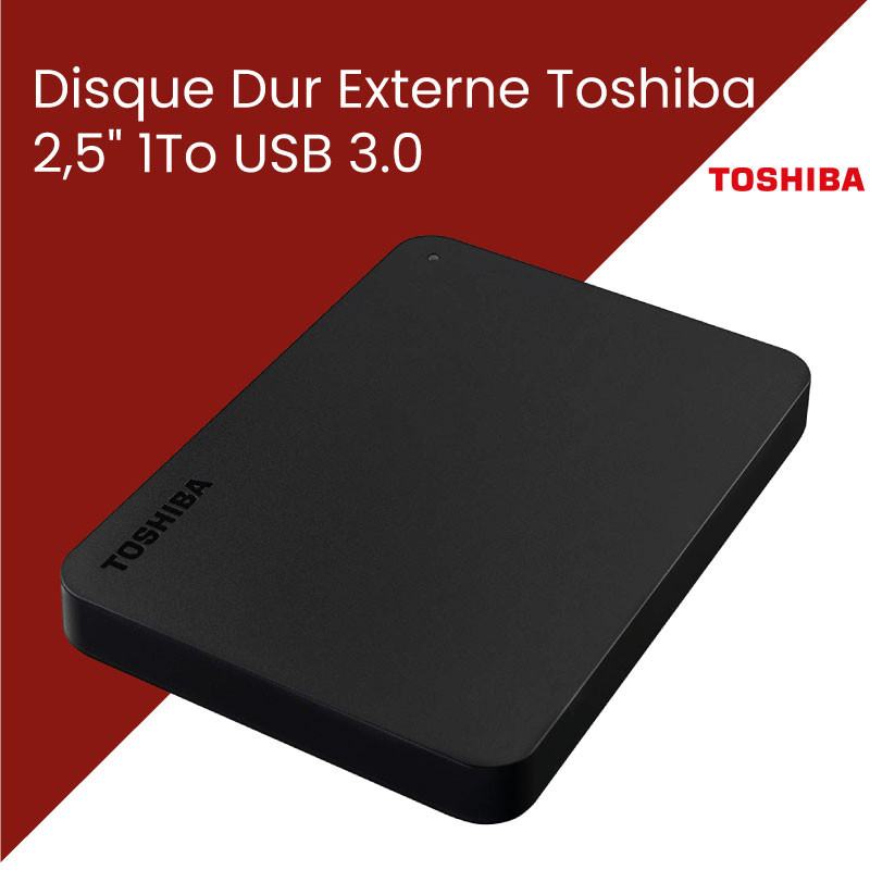 Disque Dur Externe Toshiba Portable 2,5 1To USB 3.0 (HDTB410EK3AA) à  608,33 MAD -  MAROC
