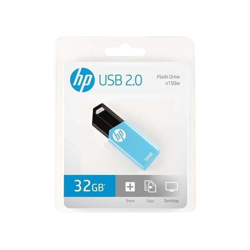 Clés USB 2.0 série HP v150w 32 Go (bleu) (HPFD150W-32) - prix MAROC 