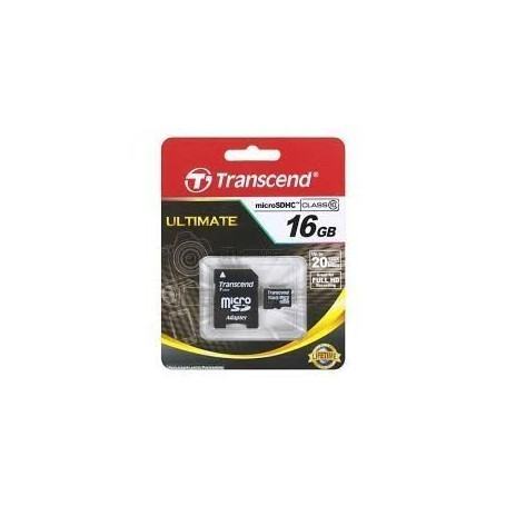 Carte memoire  TRANSCEND  16GB MicroSDHC CARD (Class10) w/adapter prix maroc