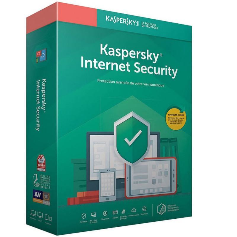 Antivirus et Sécurité  KASPERSKY  KASPERSKY Internet Security 2020 3 Postes Multi-Devices / 1 an prix maroc
