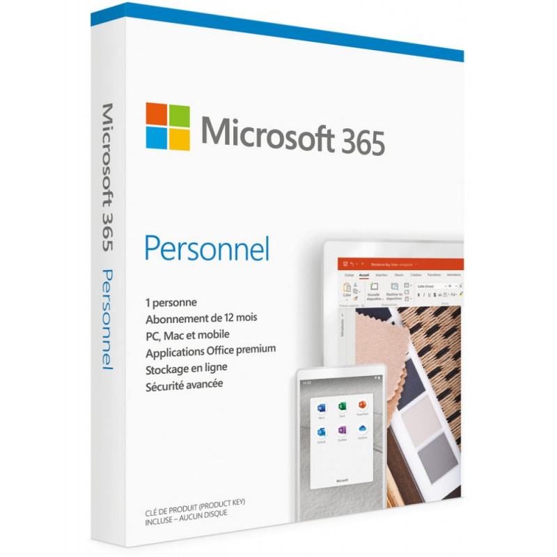 Microsoft  MICROSOFT  Microsoft 365 Personnel Français - 1 an / 1 PC prix maroc
