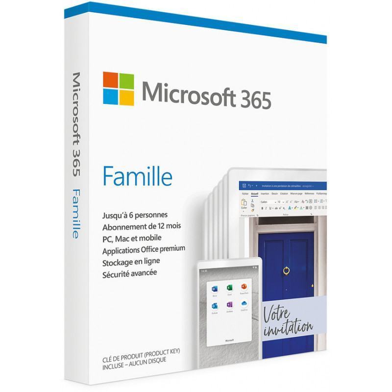 Microsoft  HP  Microsoft 365 Famille Français - 1 an / 6 PC prix maroc
