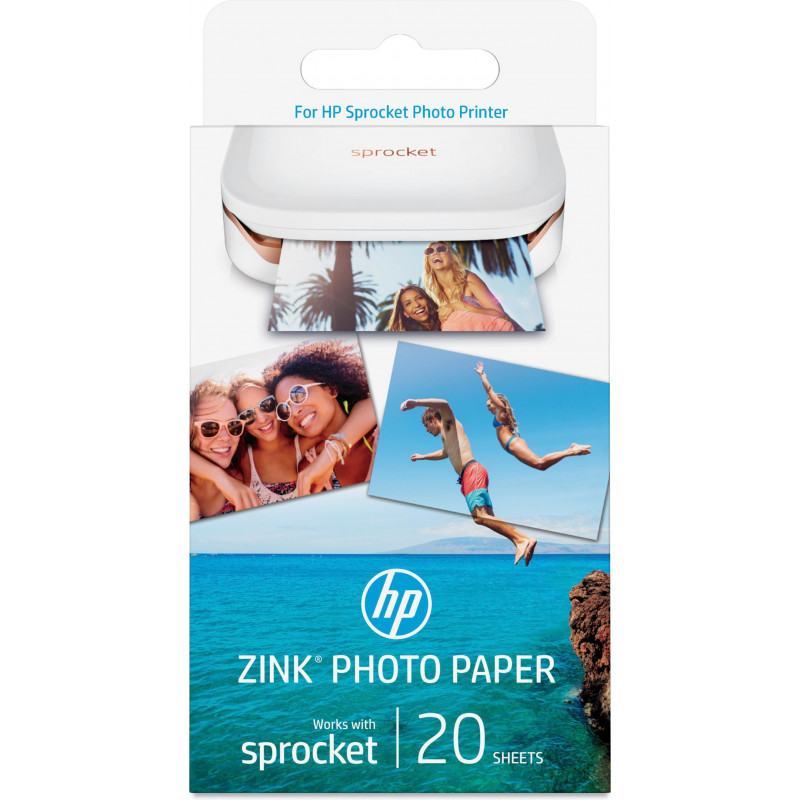 HP Papier photo à dos adhésif Sprocket, 20 feuilles, 5 x 7,6 cm (2 x 3 po) (W4Z13A) - prix MAROC 