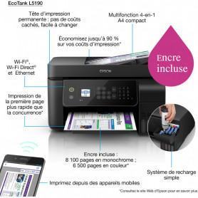 Imprimante Epson EcoTank L5190 multifonction 4 en 1 Jet d'encre A4 WiFi (C11CG85404) - prix MAROC 