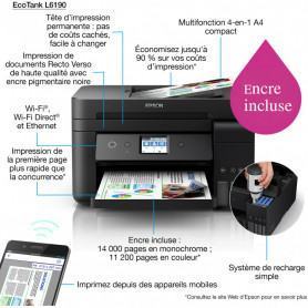 Imprimantes ITS  EPSON  EPSON L6190 Imprimante Multifoction 4en1 33/20 pages/min Couleur WIFI prix maroc