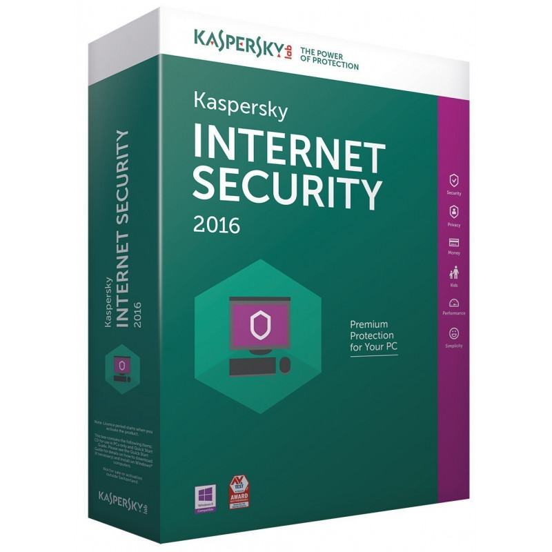 Logiciel  KASPERSKY  Kaspersky Internet Security 2016 pour PC (1 poste) prix maroc