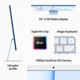 Boutique APPLE  Apple  iMac 24″ avec écran Retina 4.5K display: Apple M1 chip with 8‑core CPU and 7‑core GPU, 256GB - Silver pri