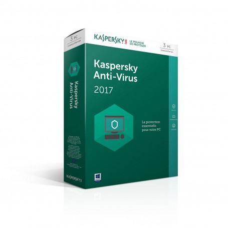 Logiciel  KASPERSKY  Kaspersky Antivirus 2017 pour PC 3 postes prix maroc