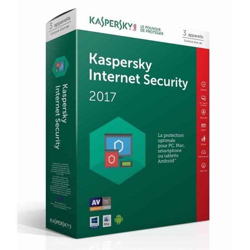 Logiciel  KASPERSKY  Kaspersky Internet Security 2017 pour 3 postes Multi-Devices prix maroc