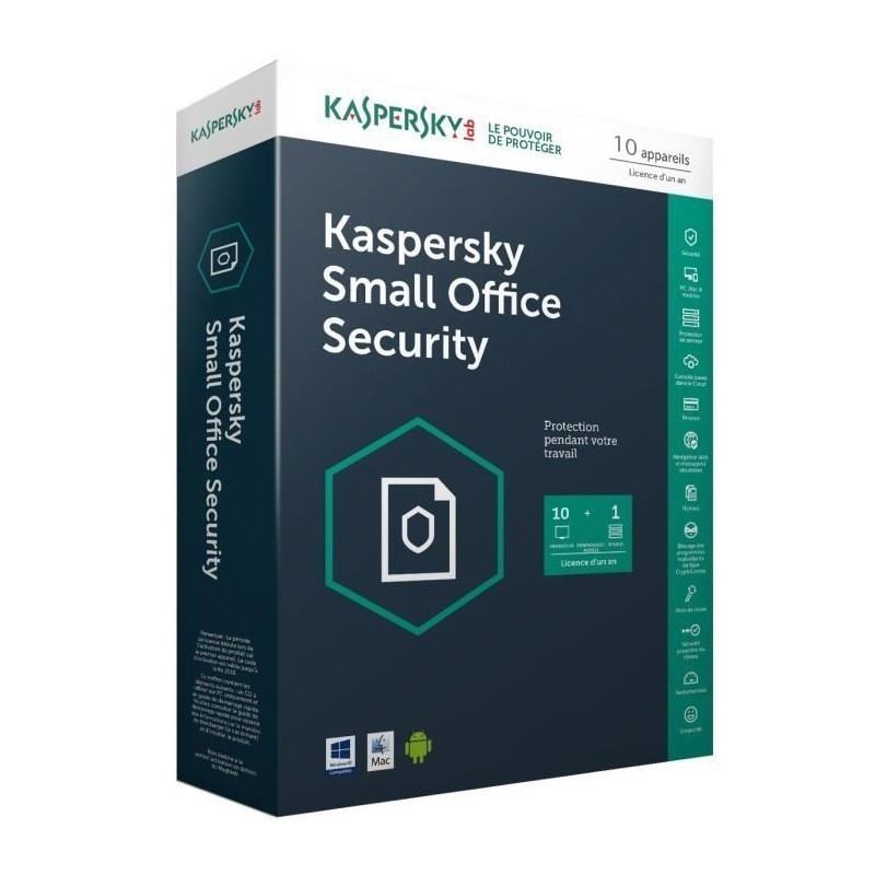 Kaspersky Small Office Security 5.0 (1 server + 10 postes) (KL4533XBKFS-MAG) (KL4533XBKFS-MAG) - prix MAROC 