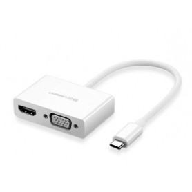 Convertisseur / Adaptateur USB Type-C To HDMI + VGA Blanc - Ugreen (30843) (30843) - prix MAROC 