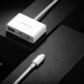 Convertisseur / Adaptateur USB Type-C To HDMI + VGA Blanc - Ugreen (30843) (30843) - prix MAROC 