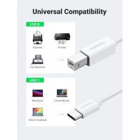 Ugreen 40560 câble USB 1m USB-C 2.0 to USB-B Blanc (40560) - prix MAROC 