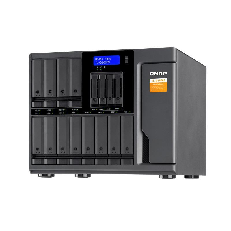 QNAP TL-D1600S Boîtier de disques de stockage Boîtier disque dur/SSD Noir,  Gris 2.5/3.5