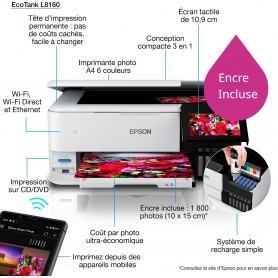 Imprimante photo Epson L8160 Wifi Couleur A4 (C11CJ20403) - prix MAROC 