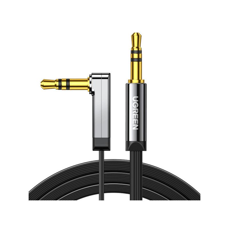 Câble audio jack 3.5mm Male vers Male plat à angle Câble 2M - 10599 UGREEN (10599) - prix MAROC 