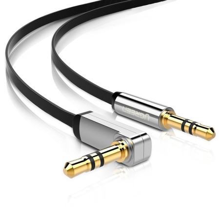 Câble audio jack 3.5mm Male vers Male plat à angle Câble 1M - 10597 UGREEN (10597) - prix MAROC 