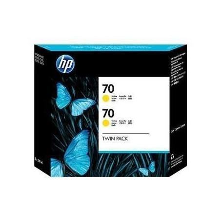 Cartouche  HP  HP 70 2-pack 130-ml Yellow Ink Cartridges (CB345A) prix maroc