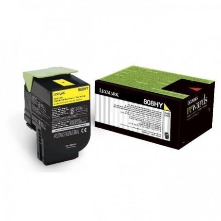 Lexmark 808HY Yellow Toner Cartridge (80C8HY0) (80C8HY0) - prix MAROC 