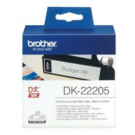 BROTHER Ruban Noir - Blanc 62mm papier adhesif - DK22205 (DK22205) - prix MAROC 