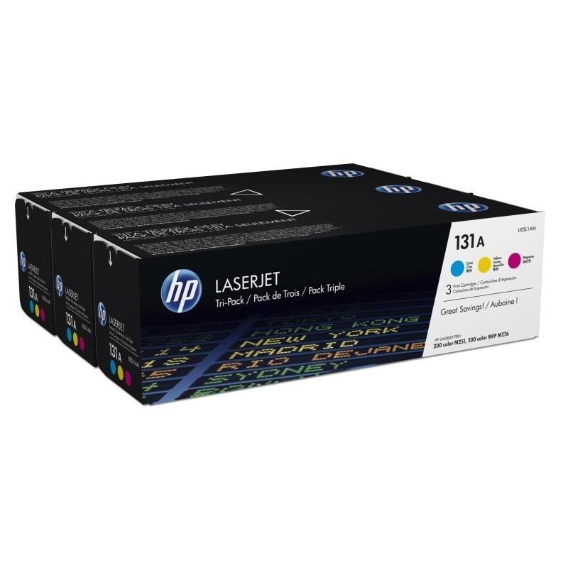 Consommables  HP  HP 131A CYM Tri-pack LaserJet Toner(U0SL1AM) prix maroc