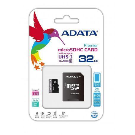 ADATA CLE USB ADATA MICROSDHC/SDXC UHS-I 32 GB AVEC ADAPTATEUR CLASS 10 (AUSDH32GUICL10-RA1) à 162,00 MAD - linksolutions.ma MAR