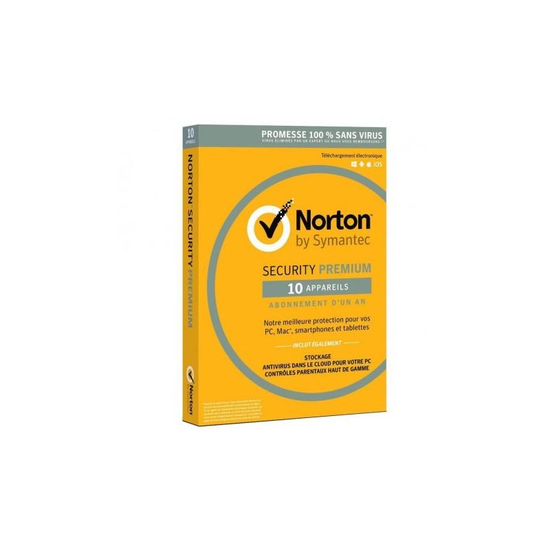 Antivirus et Sécurité  Norton  Norton Security Premium - 1An - jusqu'à 10 appareils (A143823) prix maroc