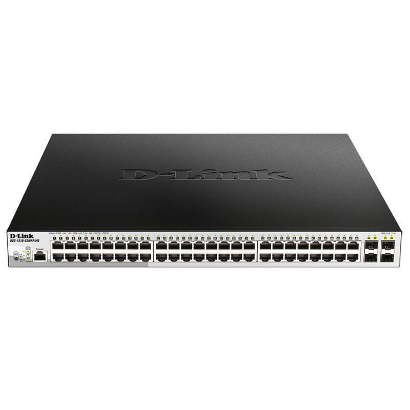 D-Link Web Smart Switch 48-Port 10/100/1000BaseT PoE + 4 Gigabit SFP ports, 740W PoE budget. (DGS-1210-52MPP ) (DGS-1210-52MPP) 