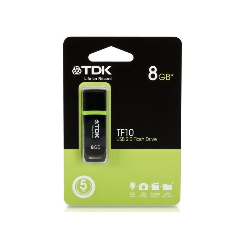 TF10 USB 2.0 Flash Drive 8GB Black (TDK78932) - prix MAROC 