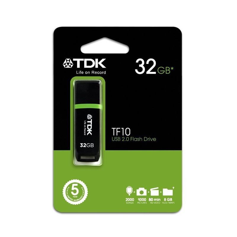 TF10 USB 2.0 Flash Drive 32GB Black (TDK78934) - prix MAROC 