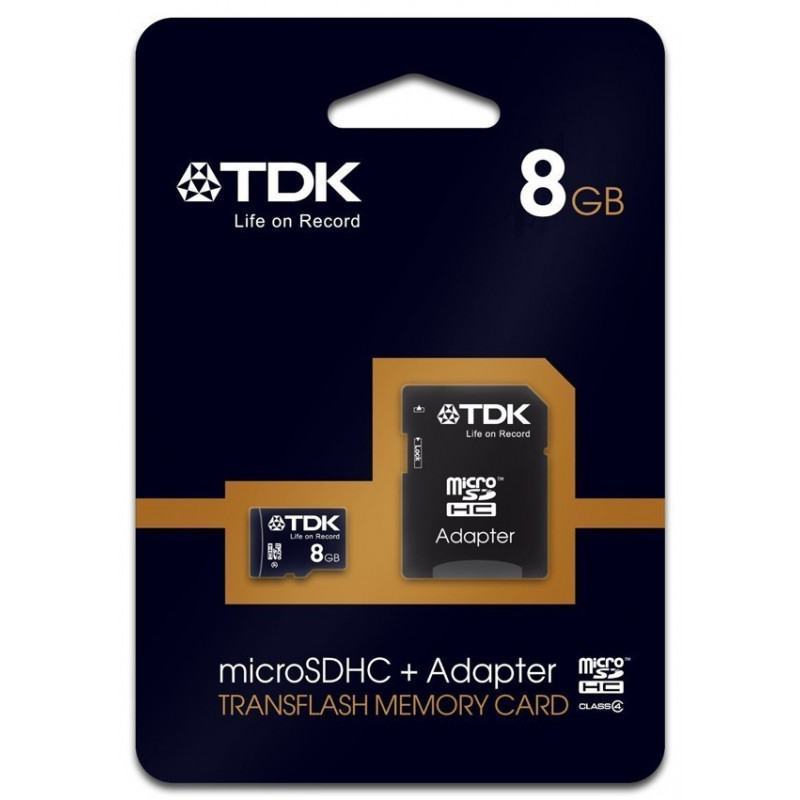 TDK MICRO SDHC 8GB Class 4 (with SD adapter) (TDK78537) - prix MAROC 