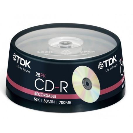 CD vierges TDK 18767 - storage media - CD-R x 25 - 700 Mo (TDK18767) - prix MAROC 