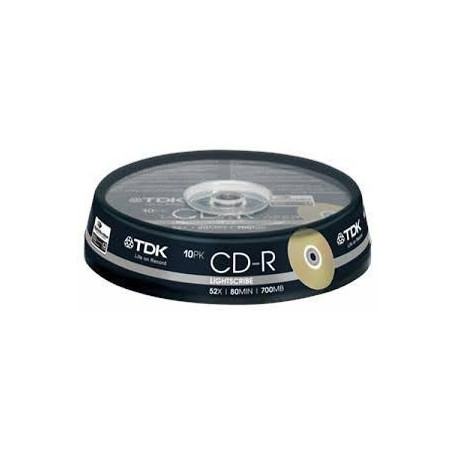 TDK T19886 CD-R LightScribe 700MB 52X 80 MIN 700MB 10 Cakebox Universal (TDK19886) - prix MAROC 