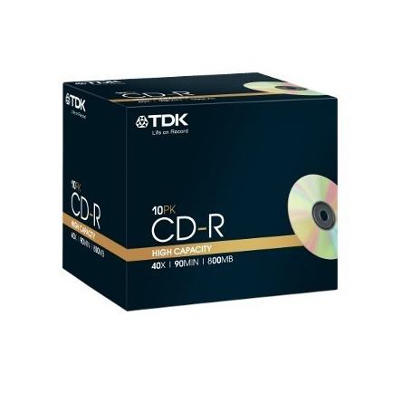 TDK T18780 CD-R 90 Minute 800MB 40X 10PK HIGH CAPACITY FJC (TDK18780) - prix MAROC 