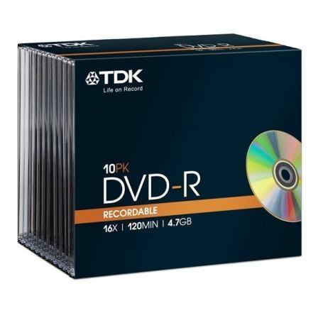 DVD-R 4.7GB 16X 10P SJC & 10C (TDK19420) - prix MAROC 