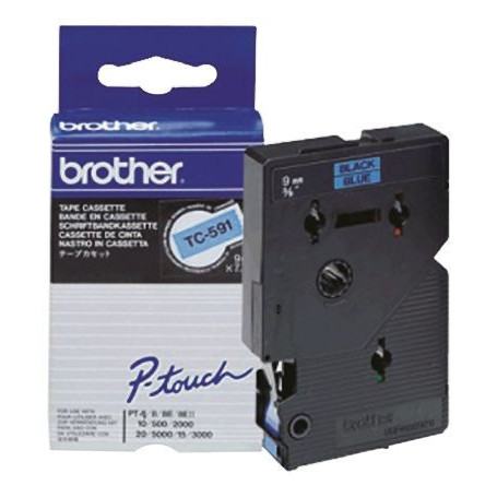 Brother TC591 Noire sur bleue 9mm x 7m (TC591) - prix MAROC 