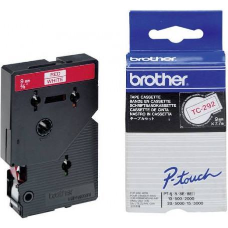 Autres consommables  BROTHER  Brother TC292 Rouge sur blanc 9mm x 7m prix maroc