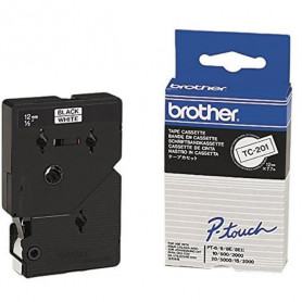 Autres consommables  BROTHER  Brother TC201 Noire sur blanc 12mm x 7m prix maroc