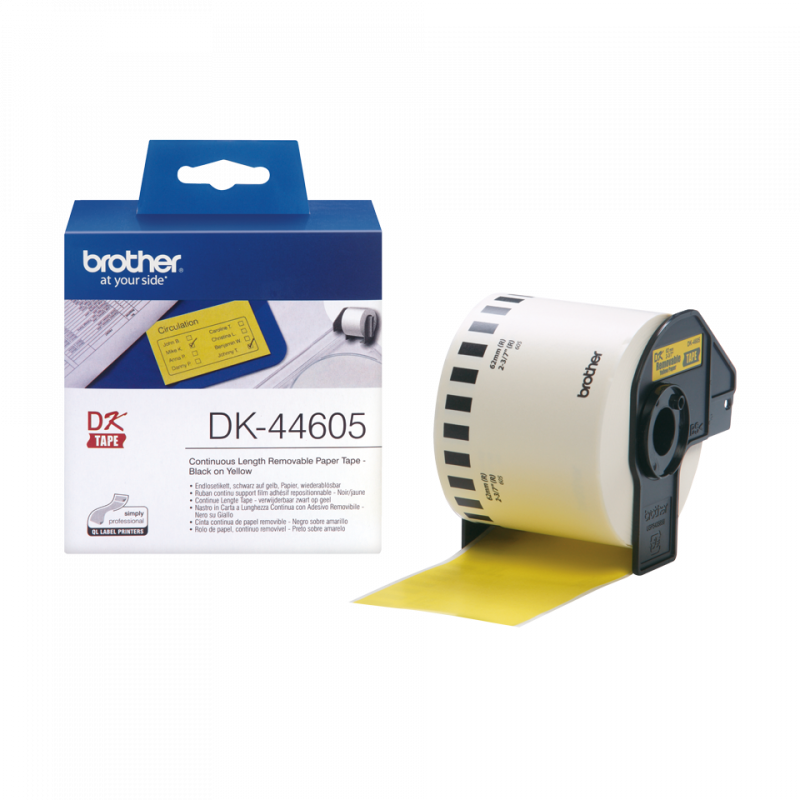 Brother DK44605 DirectLabel Étiquettes jaune Papier 62mm x 30,48m (DK44605) - prix MAROC 