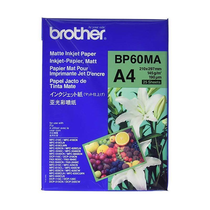 Brother BP60MA 25 feuilles Papier Mat A4 145 g (BP60MA) à 72,00 MAD - linksolutions.ma MAROC