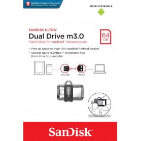 CLE USB SANDISK DUAL DRIVE USB TYPE C M3.0 64Go GREY & SILVER (SDDD3-64G-G46) - prix MAROC 
