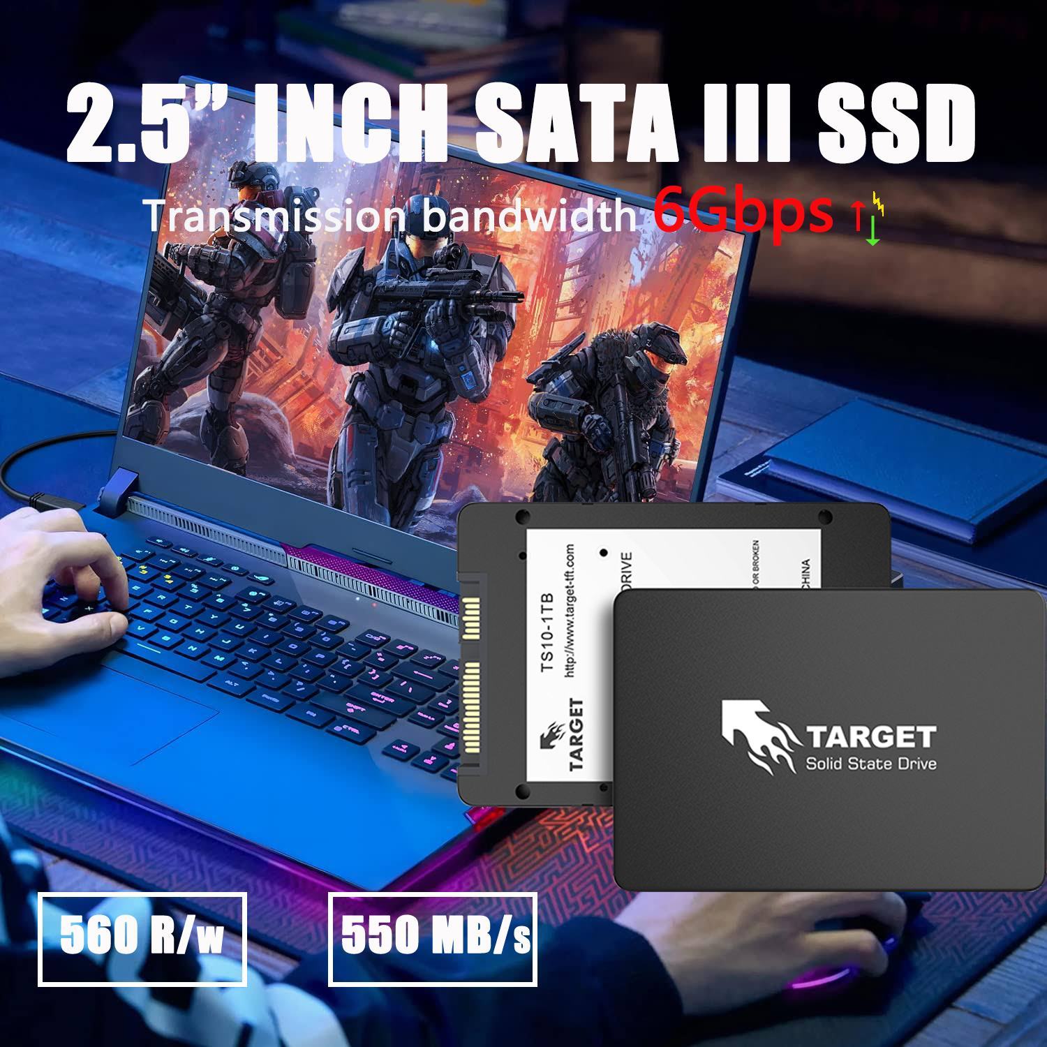 ACOS Disque dur SSD Sata3 512 Go Disque SSD interne pour