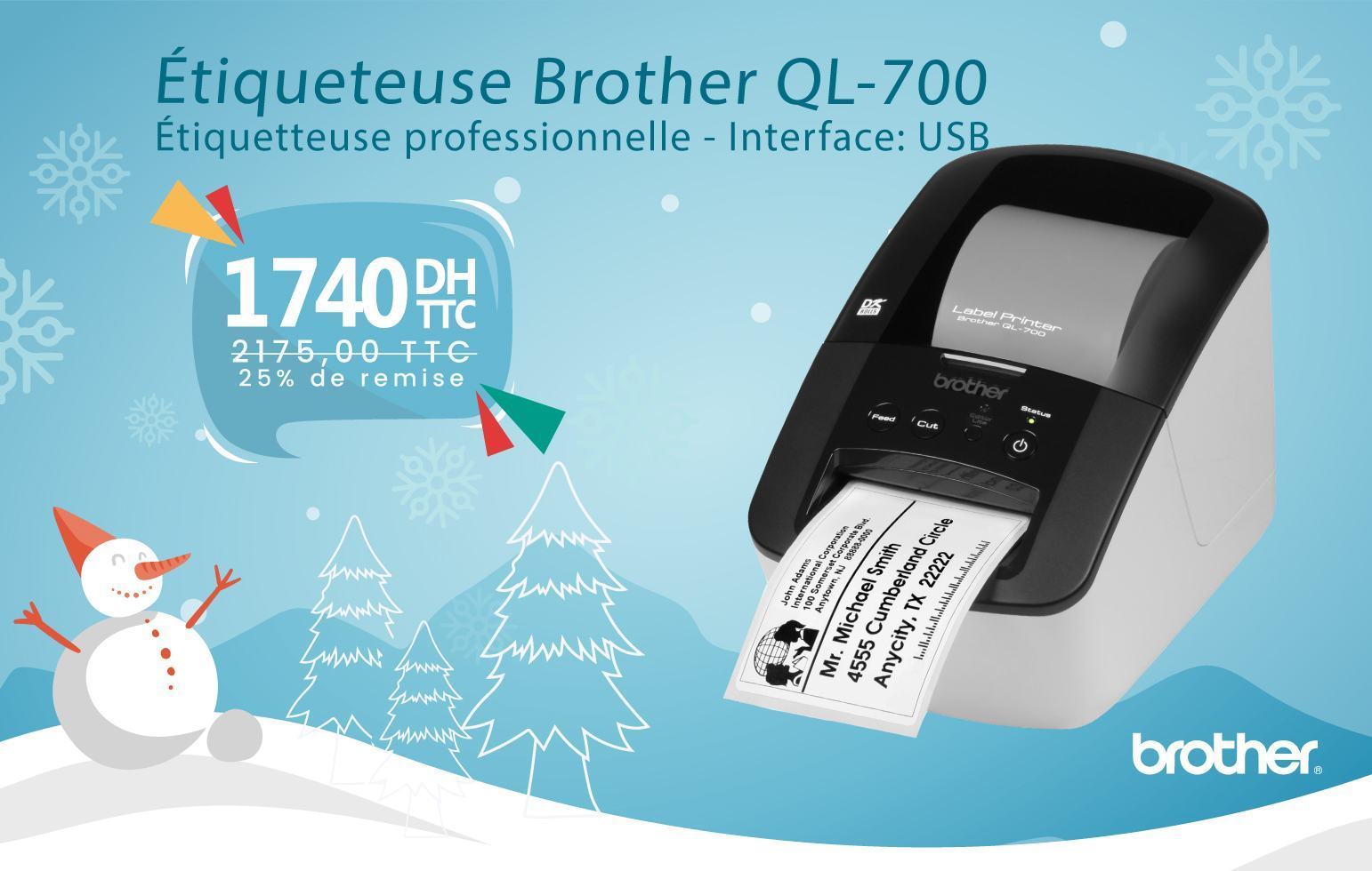 BROTHER QL-700 IMPRIMANTE POUR ÉTIQUETTES - Casablanca