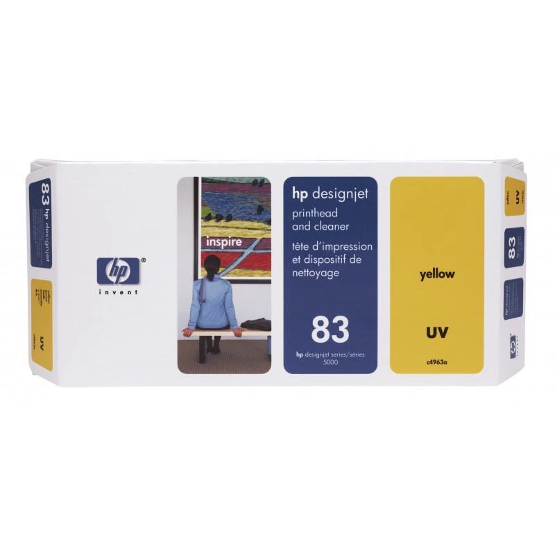 Cartouche Hp C4963A 83 Tete Dimpression UV Et Dispositif De Nettoyage De Tete Dimpression Jaune - Linksolutions.ma