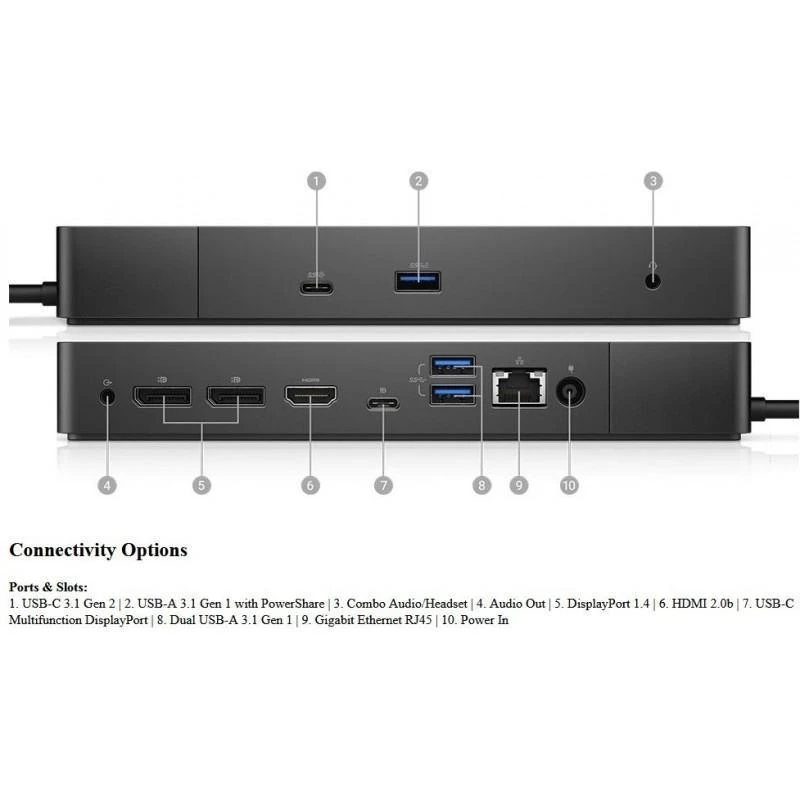 Docking Station Dell 210-ARJG DOCK WD19 130W - Linksolutions.ma
