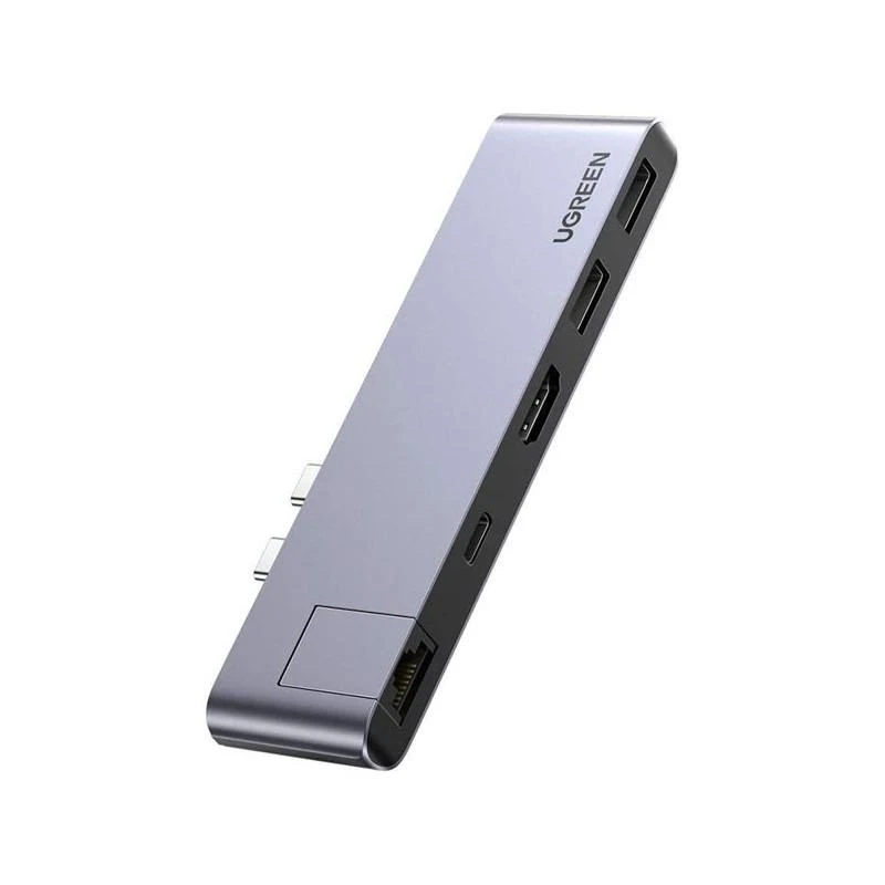Adaptateur Ugreen 50984 Multiport 5-EN-1 TYPE-C 2xUSB 3.0 USB-C HDMI RJ45 - Linksolutions.ma