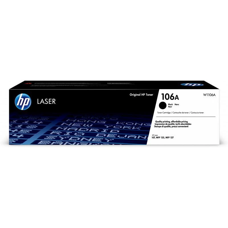 Toner Hp W1106A Cartouche De Laser Authentique 106A Noir - Linksolutions.ma